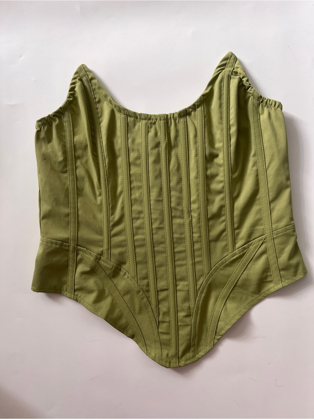 NWT PrettyLittleThing Olive Green Corset Top